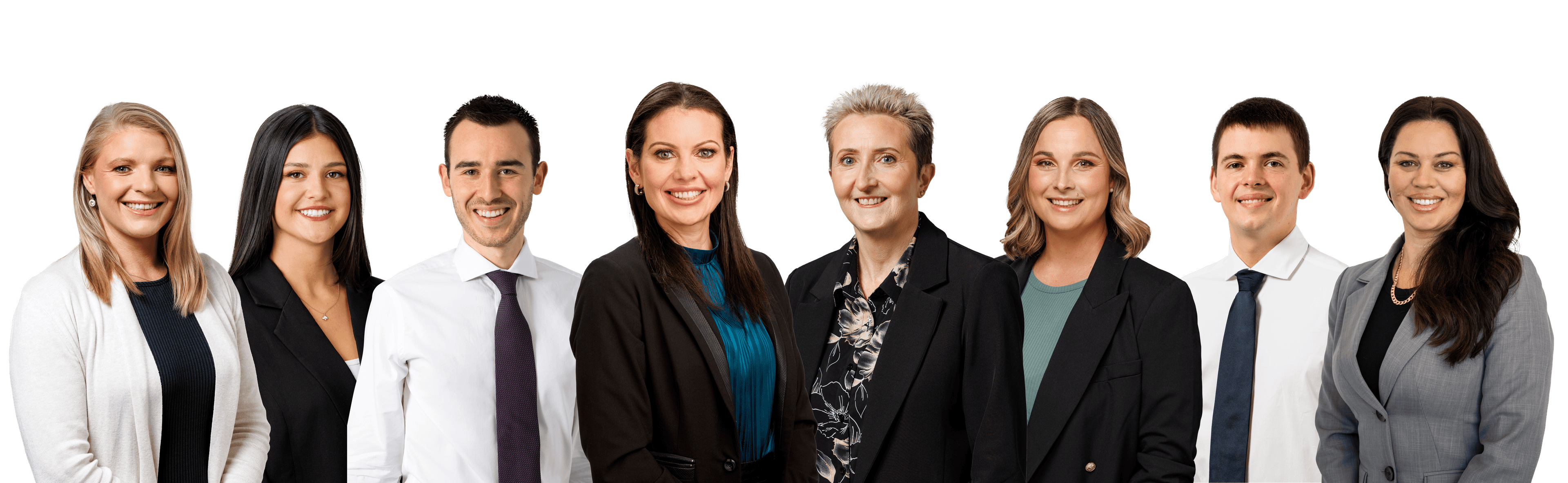 A banner of team members.